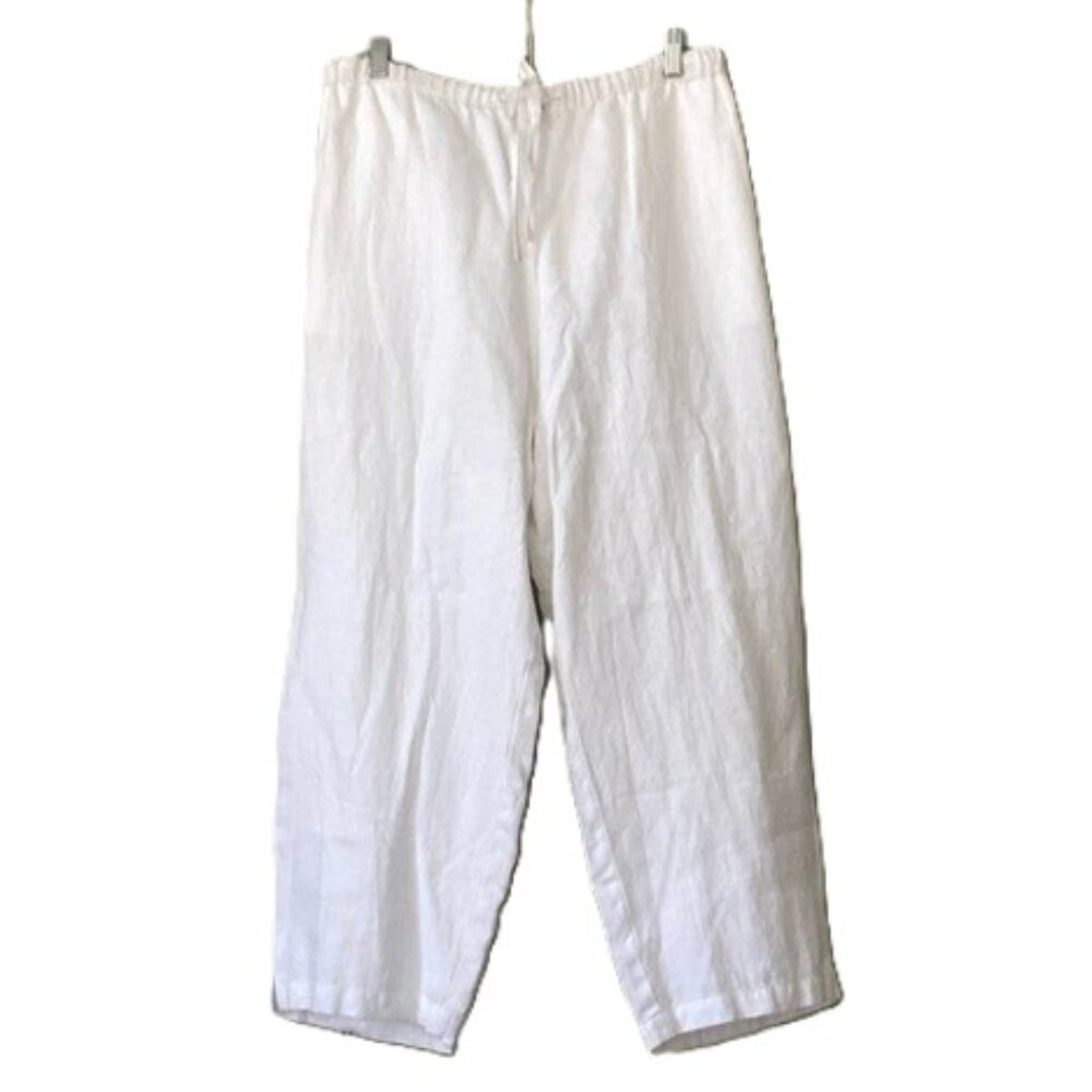 NWT Orvis Women's Linen Pullon Pants | White | XL/18-20